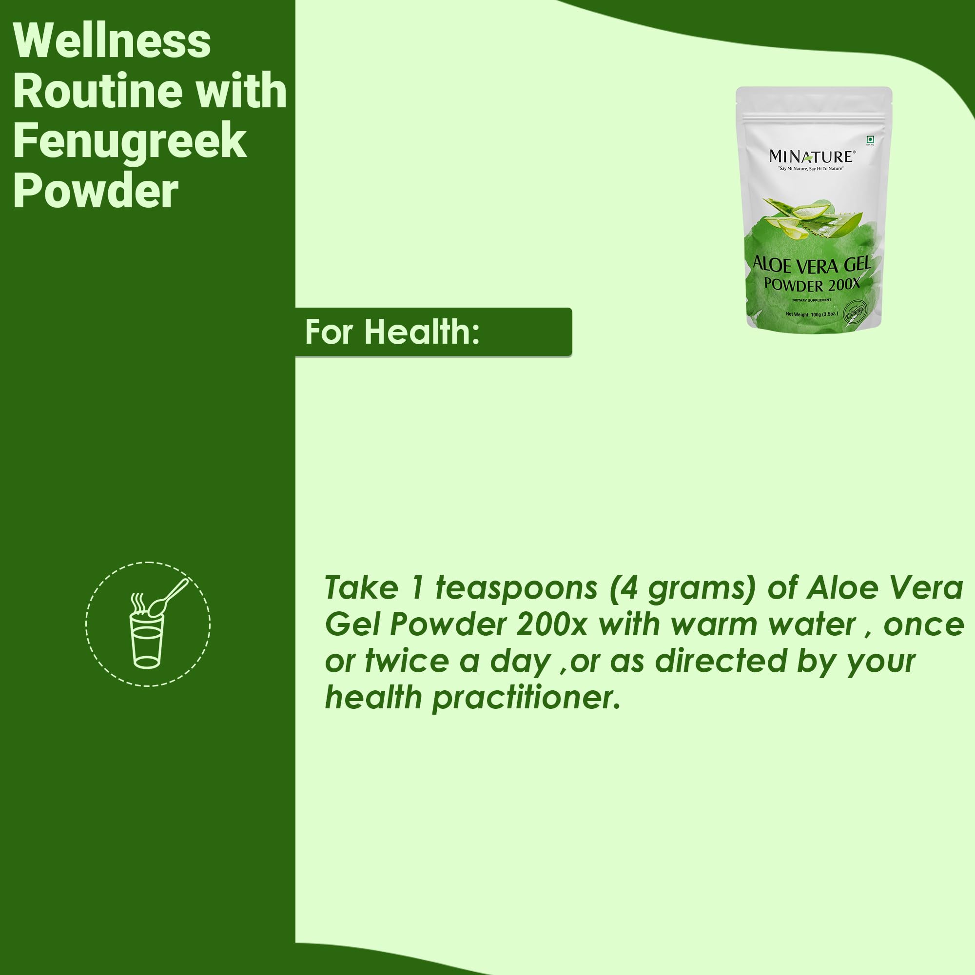 Aloe Vera Gel Powder 200x by mi Nature | Natural and Pure | Aloe Barbadensis | 100g (3.5oz) | Highly Concentrated (200x) | Digestive Support | Suitable for Cosmetic formulations - Image 4