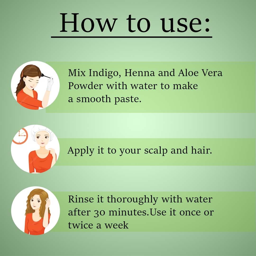 Combo of Indigo (114g), Henna (100g) & Aloe Vera Powder(100g) by mi Nature | for Natural Hair Care Hair Mask |DIY Pack |All Pure & freen from Chemical | Made in India| (Pack of 3) - Image 3