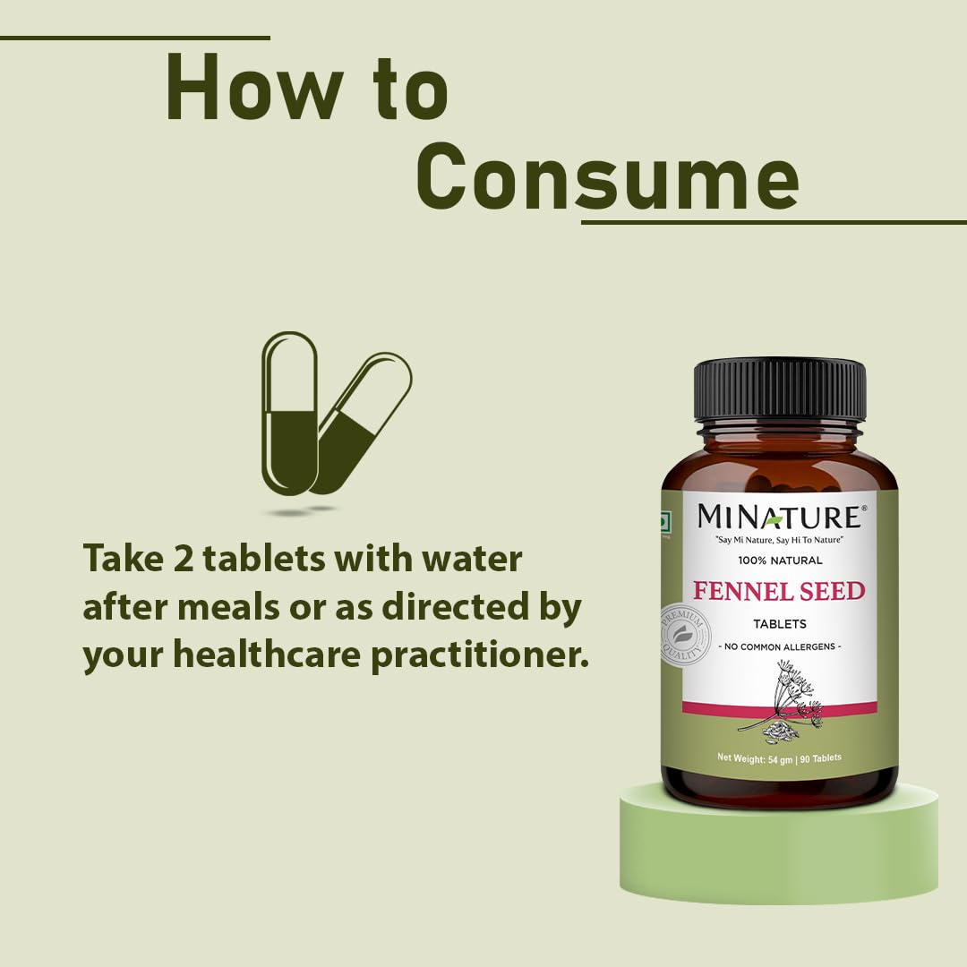 Fennel Seed Tablets by mi Nature | 90 Tablets, 1000 mg | 45 Days Supply | Foeniculum vulgare| - Image 5