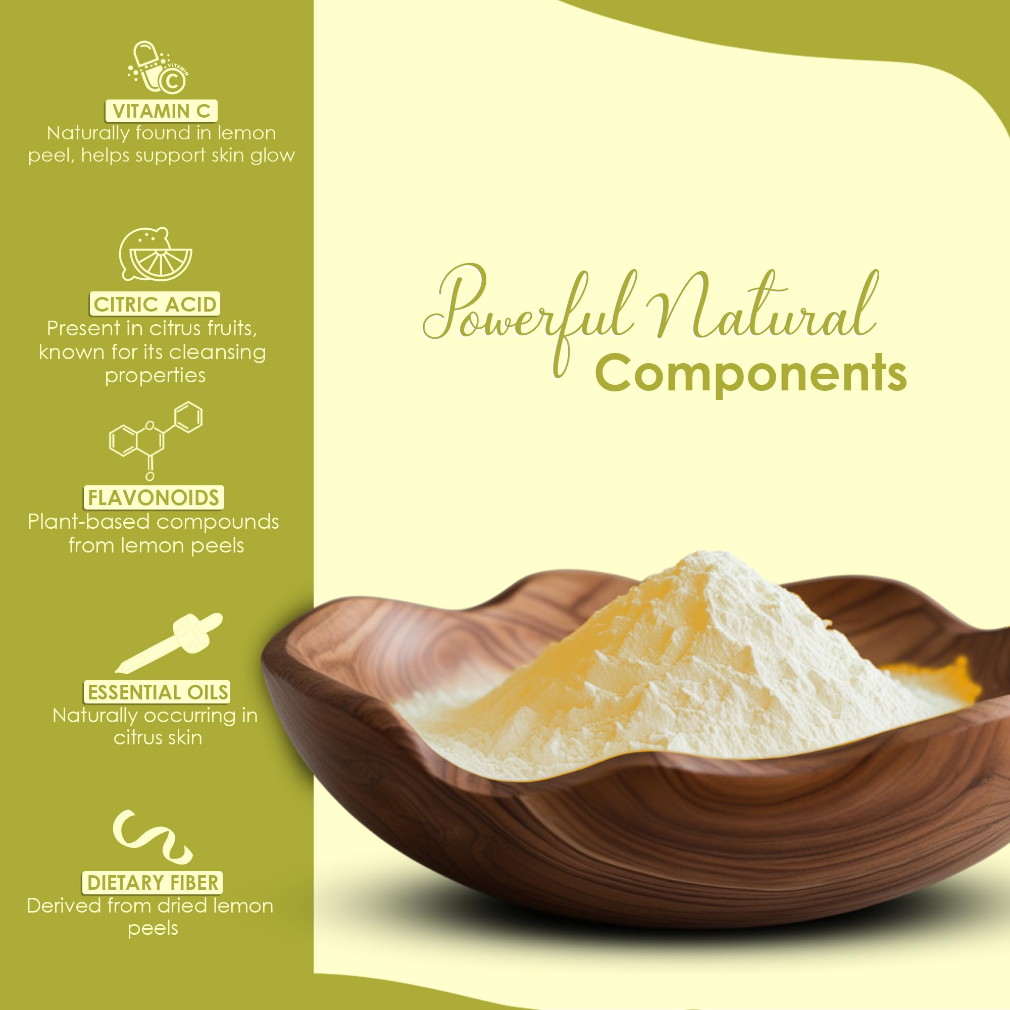 Lemon Peel (Citrus Limon) Powder by mi nature| 100% Pure and Natural | 227g,(8oz), (1/2 lb) | Vegan | Non-GMO | For Skin care | Used for Soap making | Stimulate hair growth - Image 4