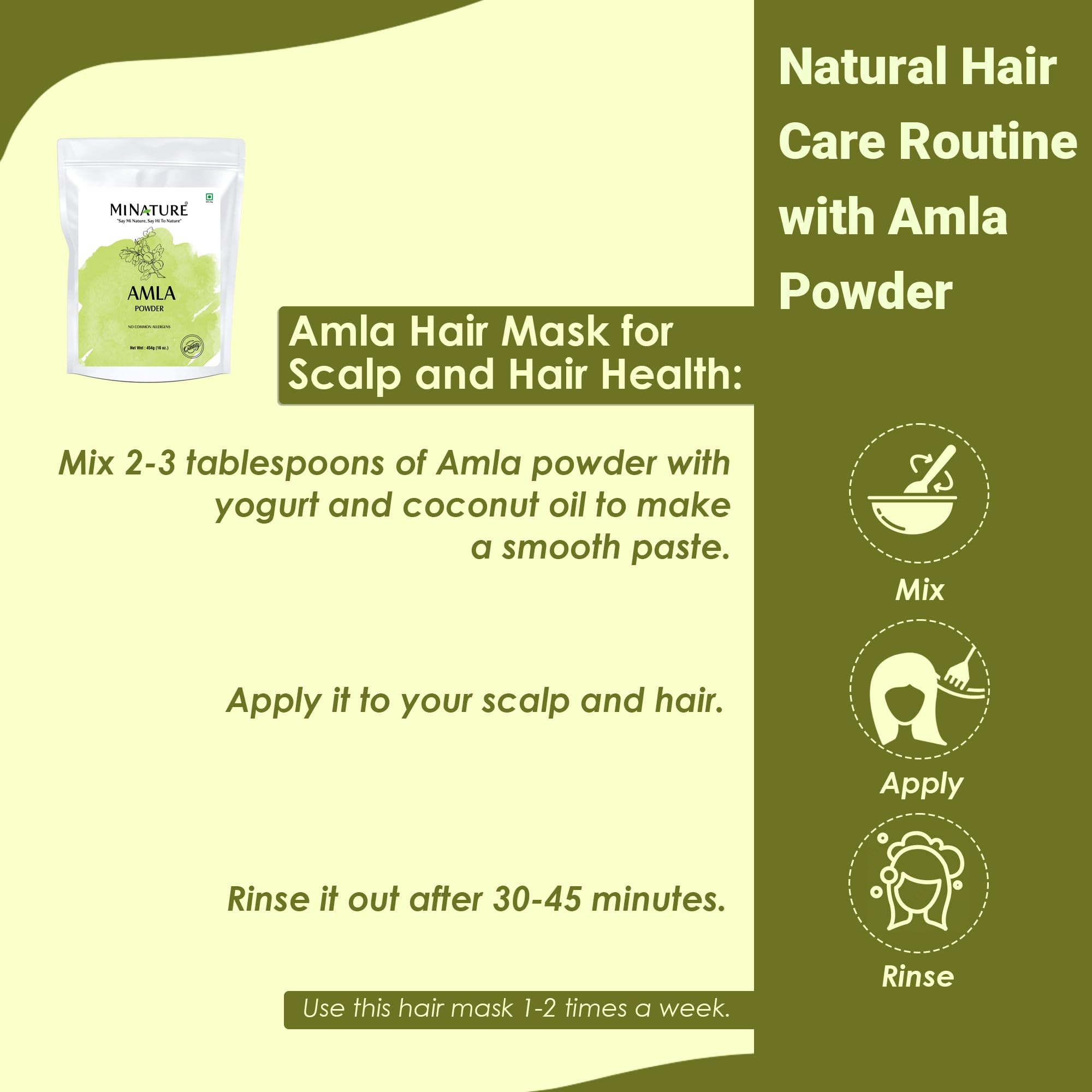 Mi Nature Amla Powder by mi nature| Amalaki or Indian Gooseberry |Vitamin C |454g (16 oz) | Non-GMO |Pure & natural | Raw, Vegan, Gluten-free | Made in India Preservatives free - Image 6