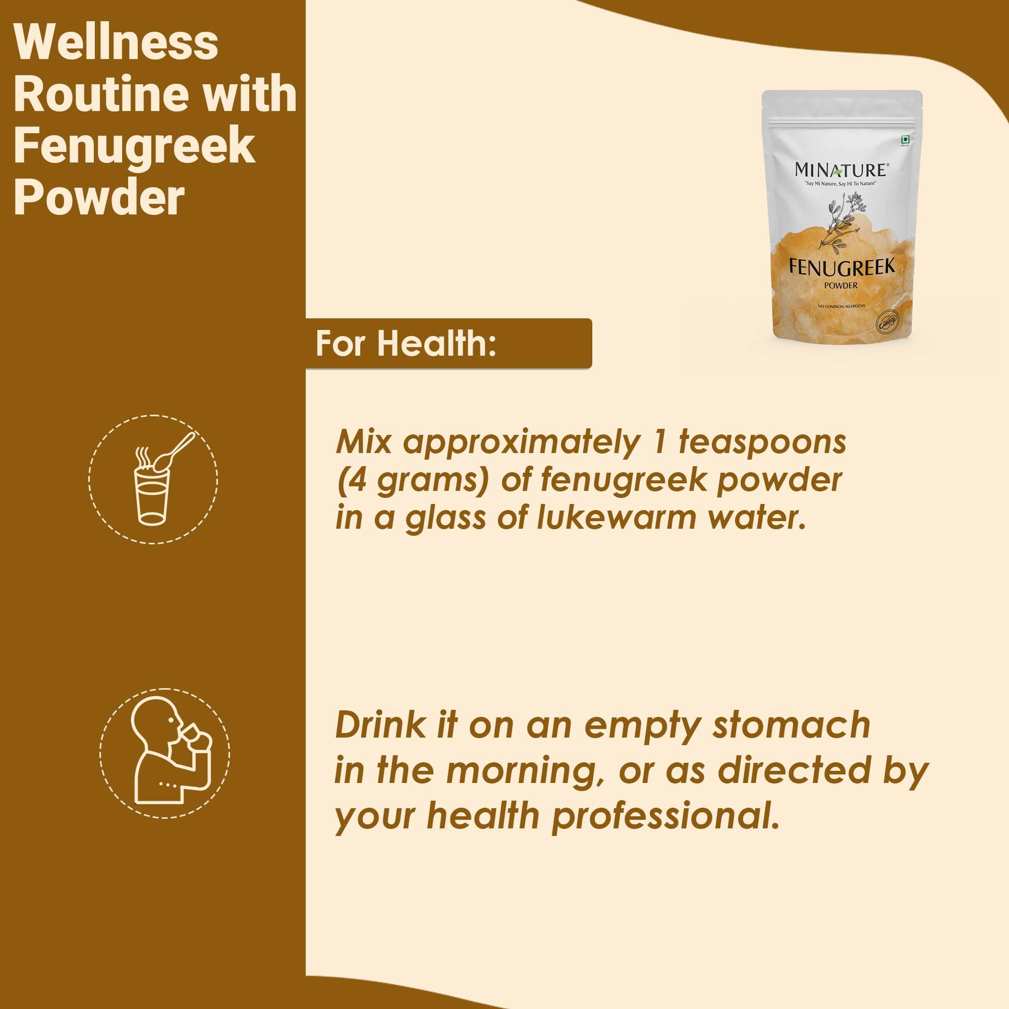 Mi Nature Fenugreek Powder - 100% Natural Trigonella Foenum Seeds - Pure Methi Powder for Cooking, Hair and Skin Care - 227g (8oz/0.5lb) Resealable Pouch - Image 3