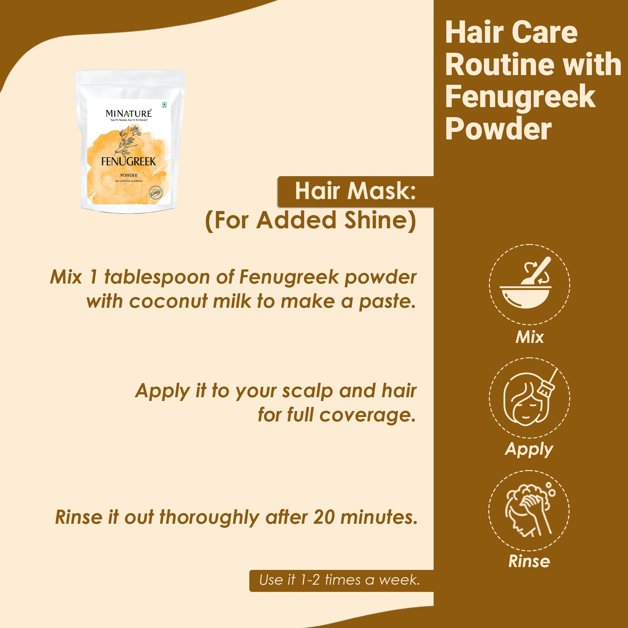 Mi Nature Fenugreek Powder - 100% Natural Trigonella Foenum Seeds - Pure Methi Powder for Cooking, Hair and Skin Care - 454g (16oz) Resealable Pouch - Image 5