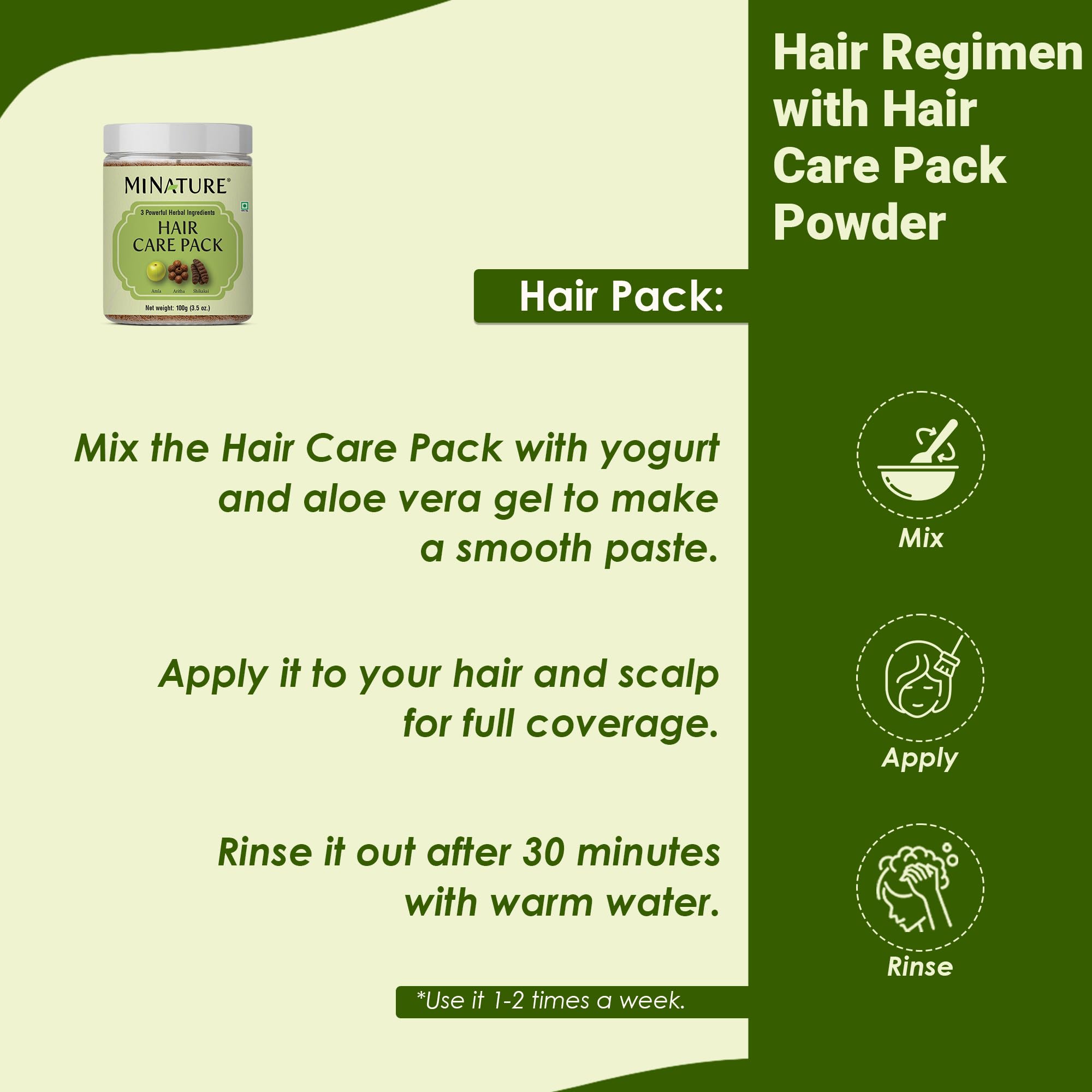 Mi Nature Hair Care Pack with Hair Brush |Triple Action Amla Aritha Shikakai Formula | 100g Pure Herbal Blend for Strong Shiny Hair |Natural Cleansing Powder |Chemical Free Wash for Damaged & Dry Hair - Image 6