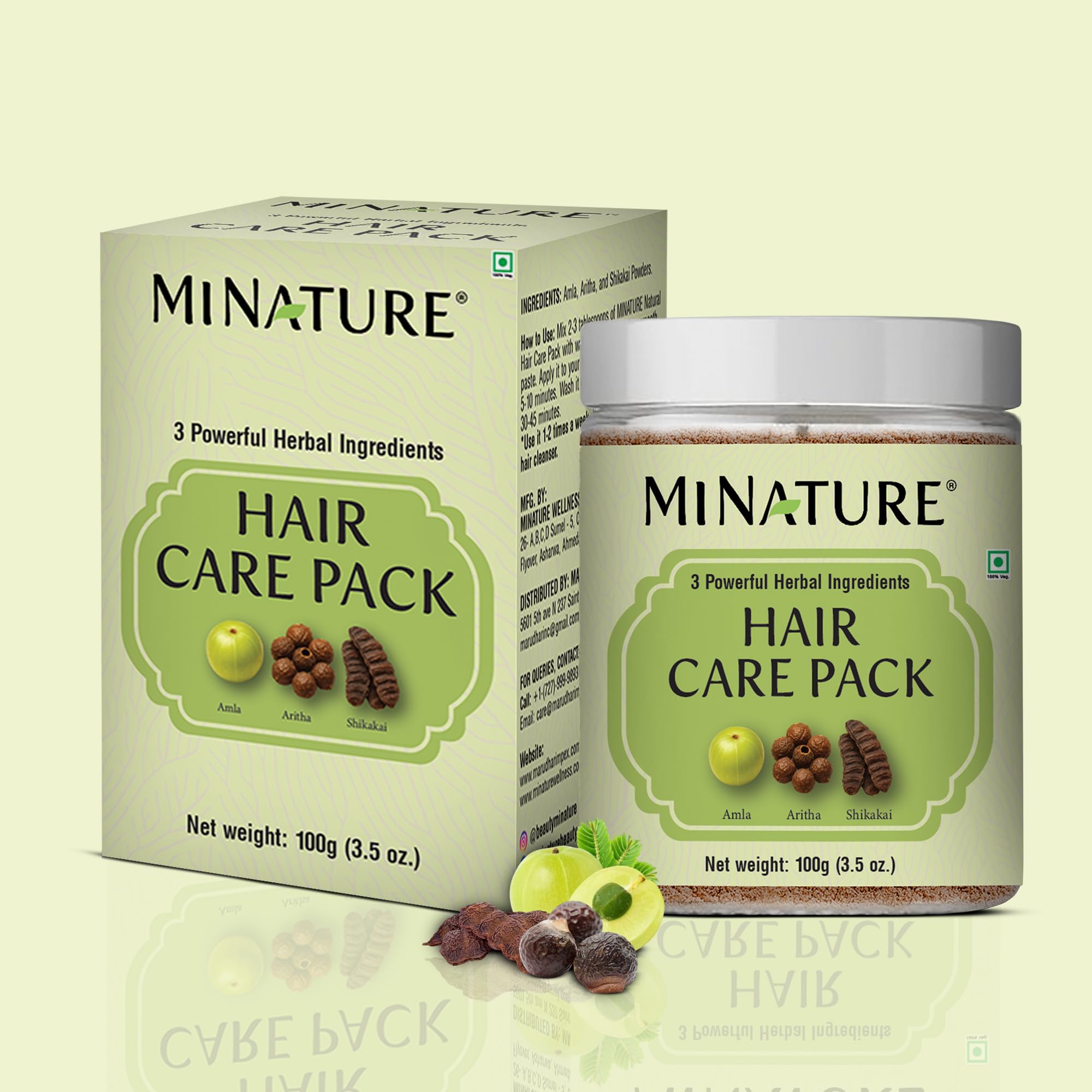 Mi Nature Hair Care Pack with Hair Brush |Triple Action Amla Aritha Shikakai Formula | 100g Pure Herbal Blend for Strong Shiny Hair |Natural Cleansing Powder |Chemical Free Wash for Damaged & Dry Hair - Image 7