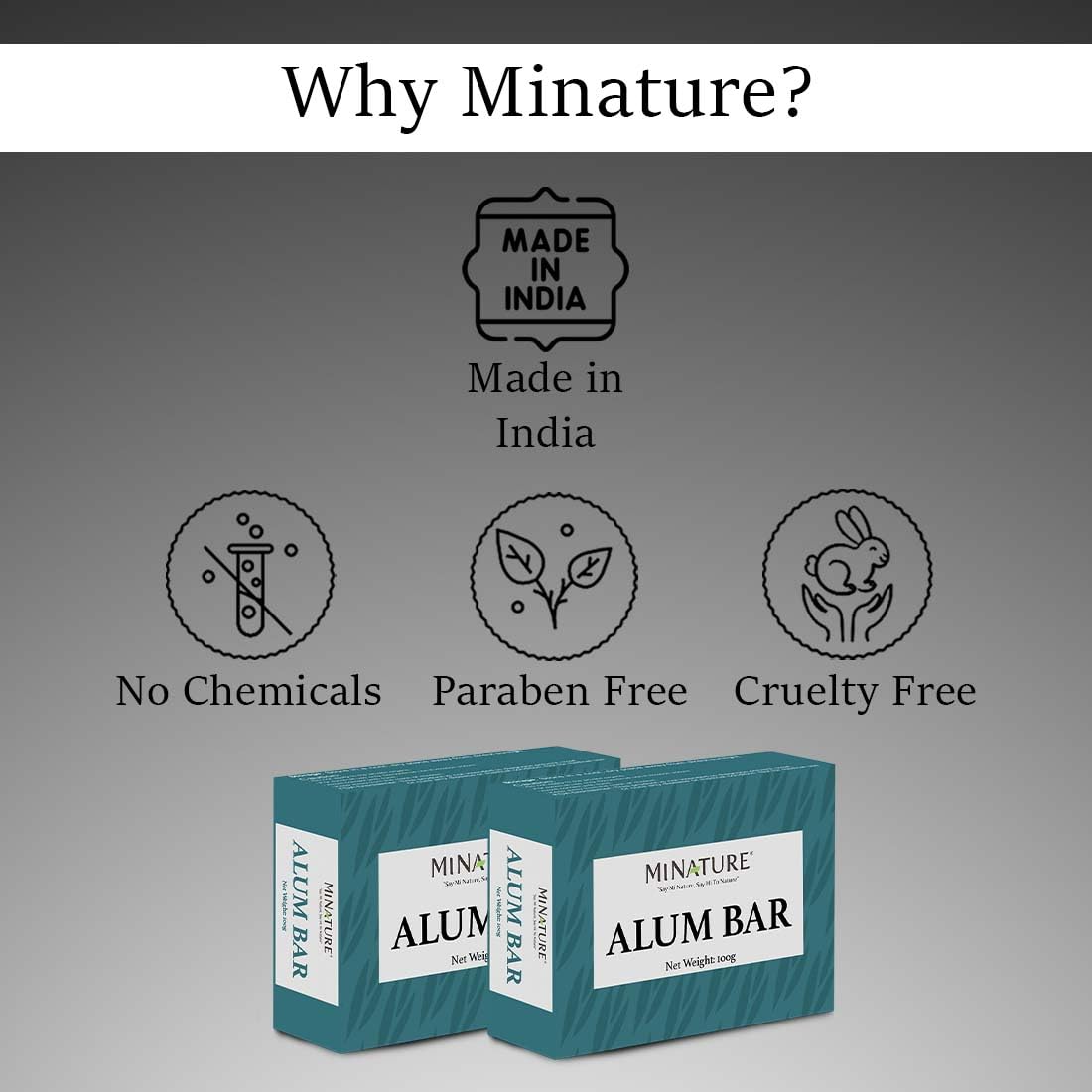 Mi Nature Pure Alum Bar Pack of 3(100g*3)|Natural Phitkari Block |Potassium Alum Stone |Shaving Bar |Skin Astringent |Water Clarifier |Odor Control - Image 9