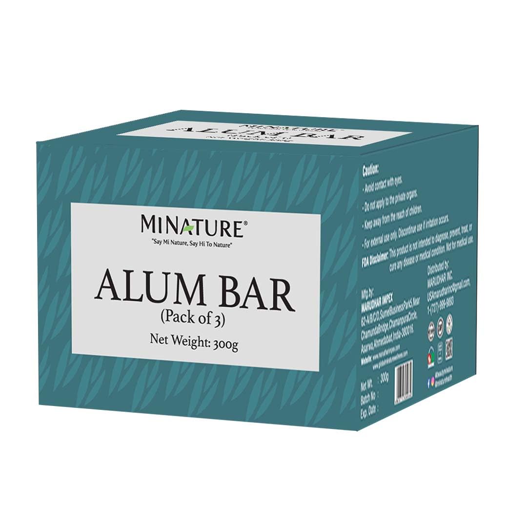 Mi Nature Pure Alum Bar Pack of 3(100g*3)|Natural Phitkari Block |Potassium Alum Stone |Shaving Bar |Skin Astringent |Water Clarifier |Odor Control - Image 4