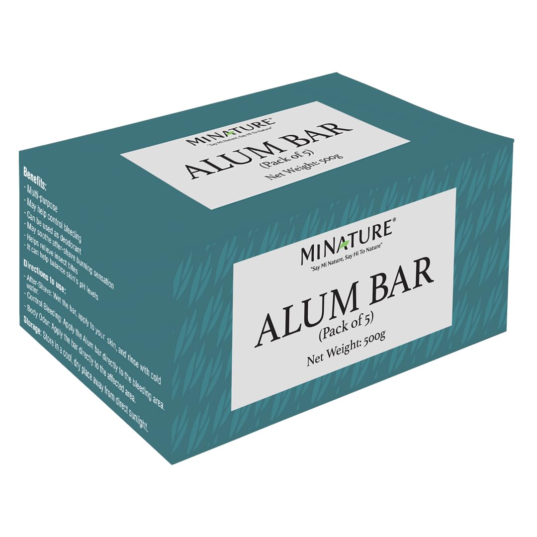 Mi Nature Pure Alum Bar Pack of 5(100g*5) |Natural Phitkari Block |Potassium Alum Stone |Shaving Bar |Skin Astringent |Water Clarifier |Odor Control - Image 3
