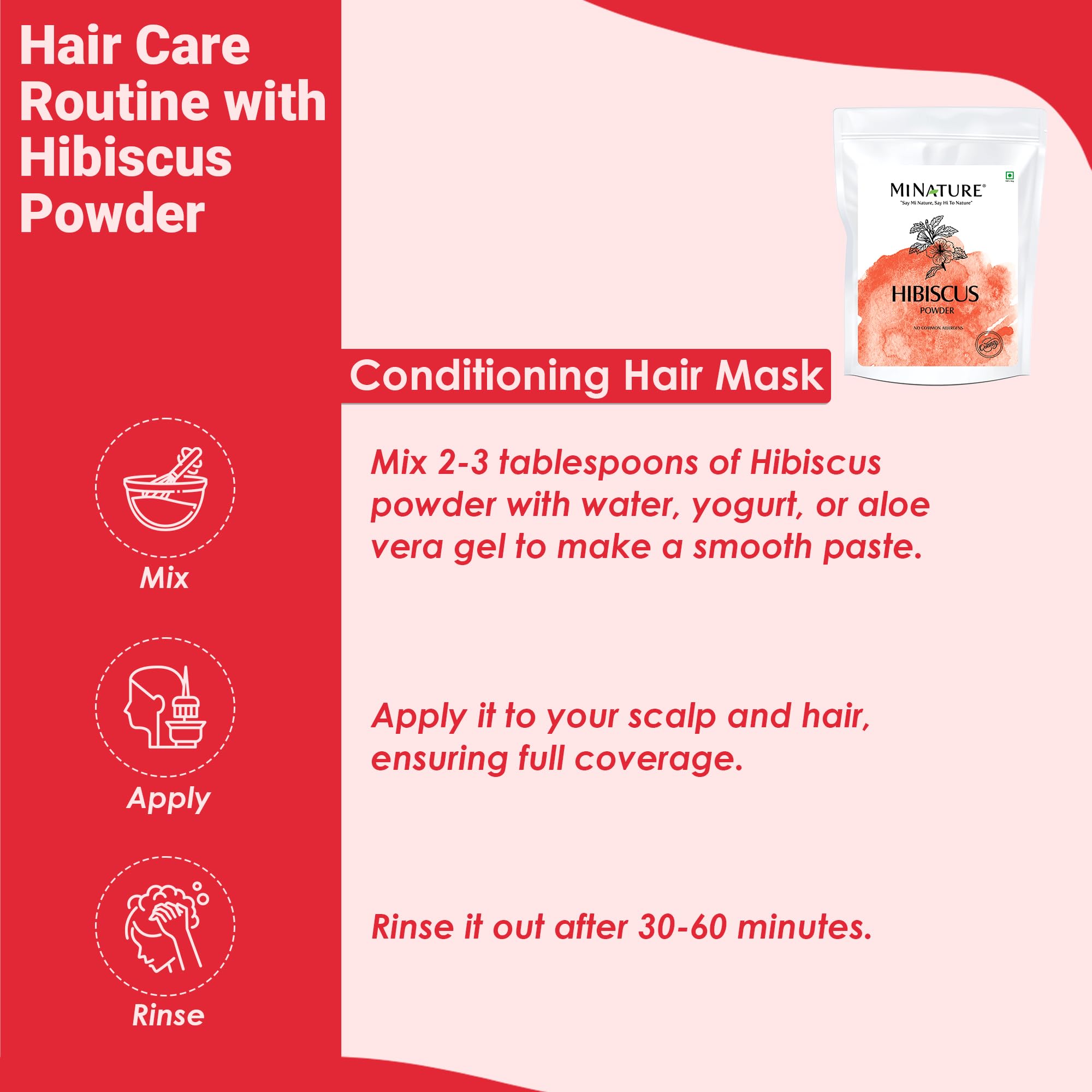 Mi Nature 100% Pure Hibiscus (Gudhal) Powder 454g (16 oz) | 100% Natural (Sabdariffa) Powderfor Hair Care, Face Pack, Tea & DIY Herbal Remedies - Image 6