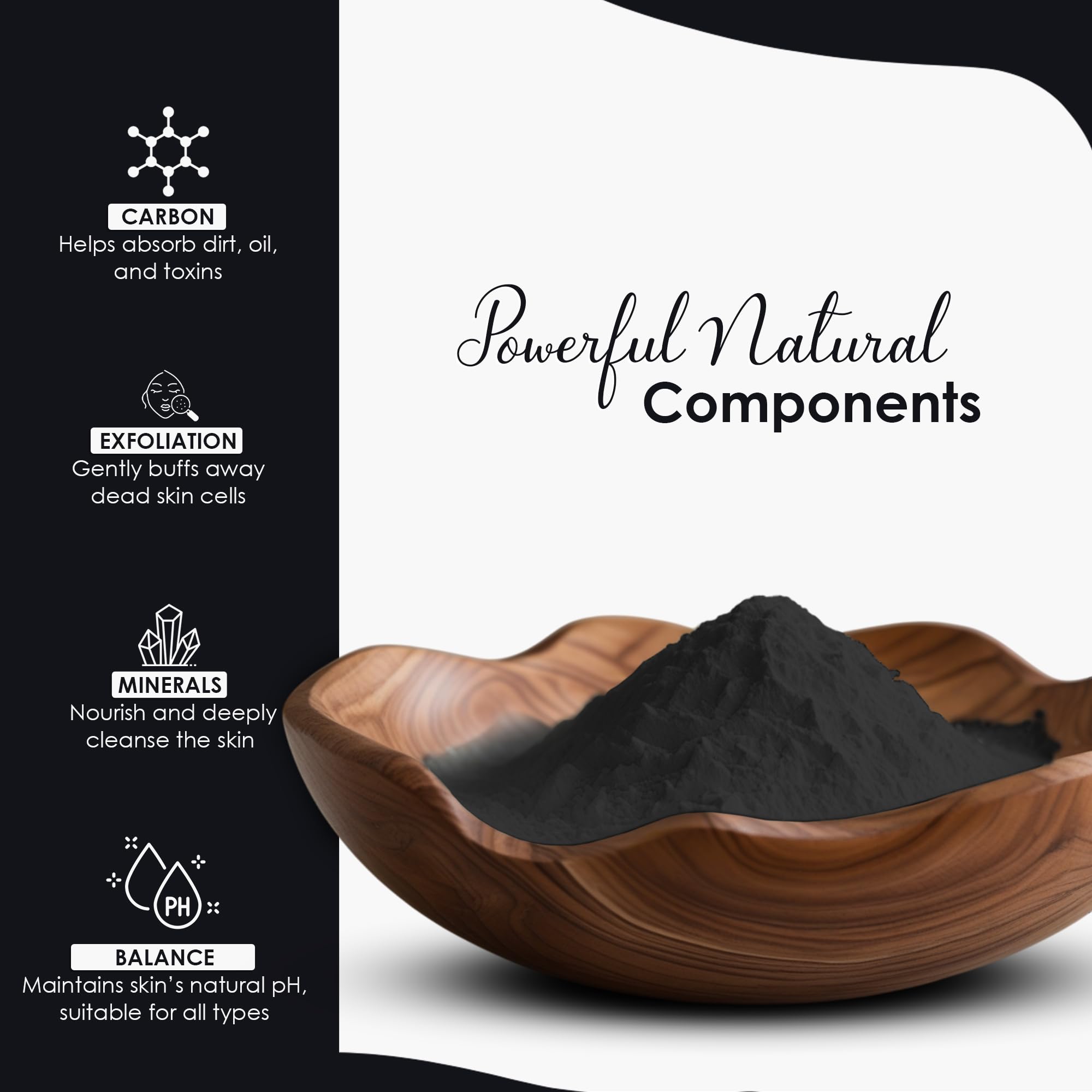 minature Activated Charcoal Powder | 100g (8Oz) | Pure & Natural | DIY Exfoliating Scrub, Face Mask & Teeth Powder | Herbal Cosmetic Use |For Homemade Use - Image 4