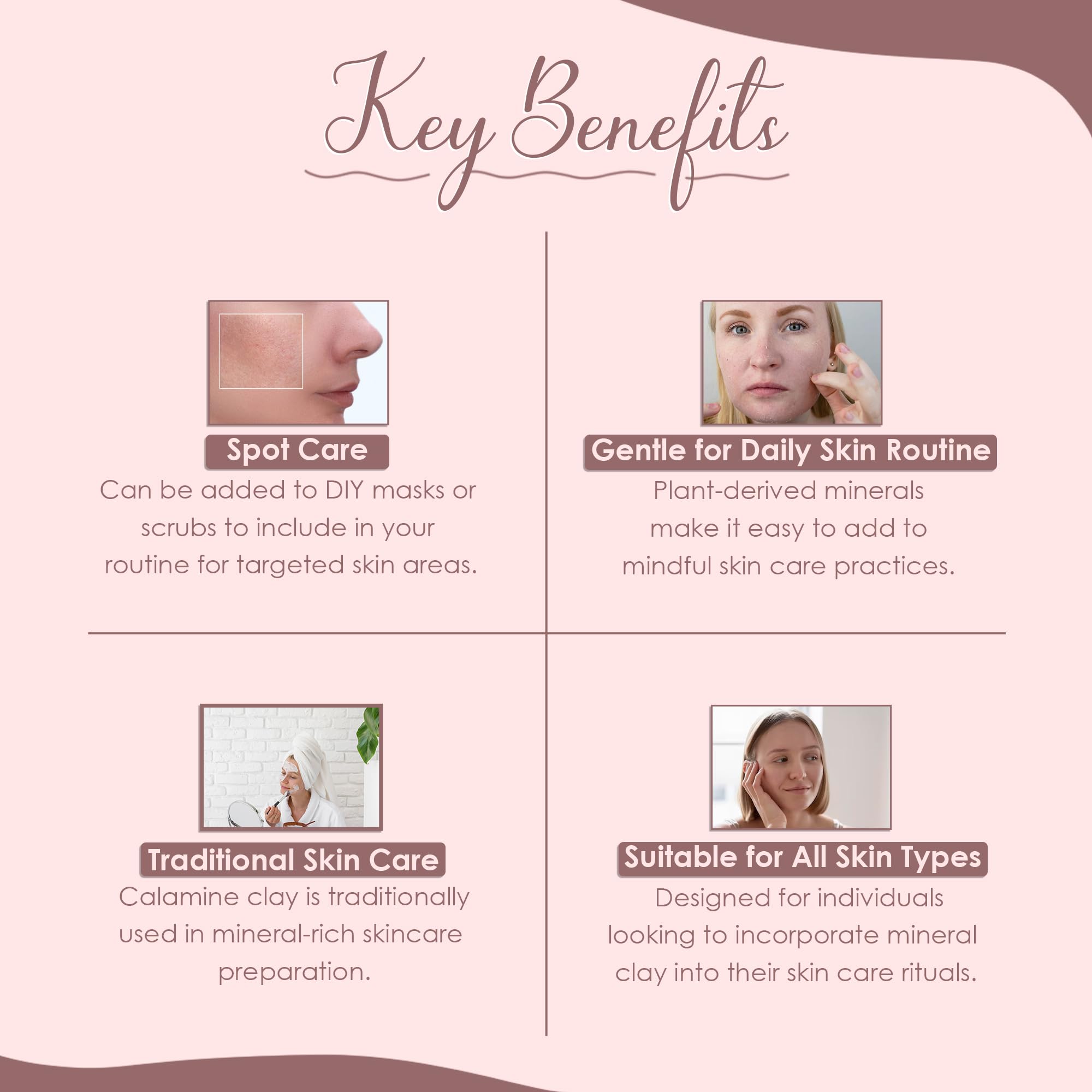 minature Calamine Clay Powder| 227g (8oz) | Pure & Natural | For DIY Face Mask, Scrub, Soaps & Bath Bombs | For All Skin Types | Gentle Cleansing, & Unisex Care - Image 3