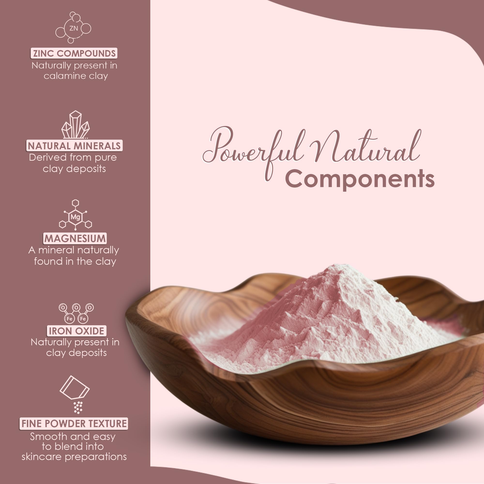 minature Calamine Clay Powder| 227g (8oz) | Pure & Natural | For DIY Face Mask, Scrub, Soaps & Bath Bombs | For All Skin Types | Gentle Cleansing, & Unisex Care - Image 4