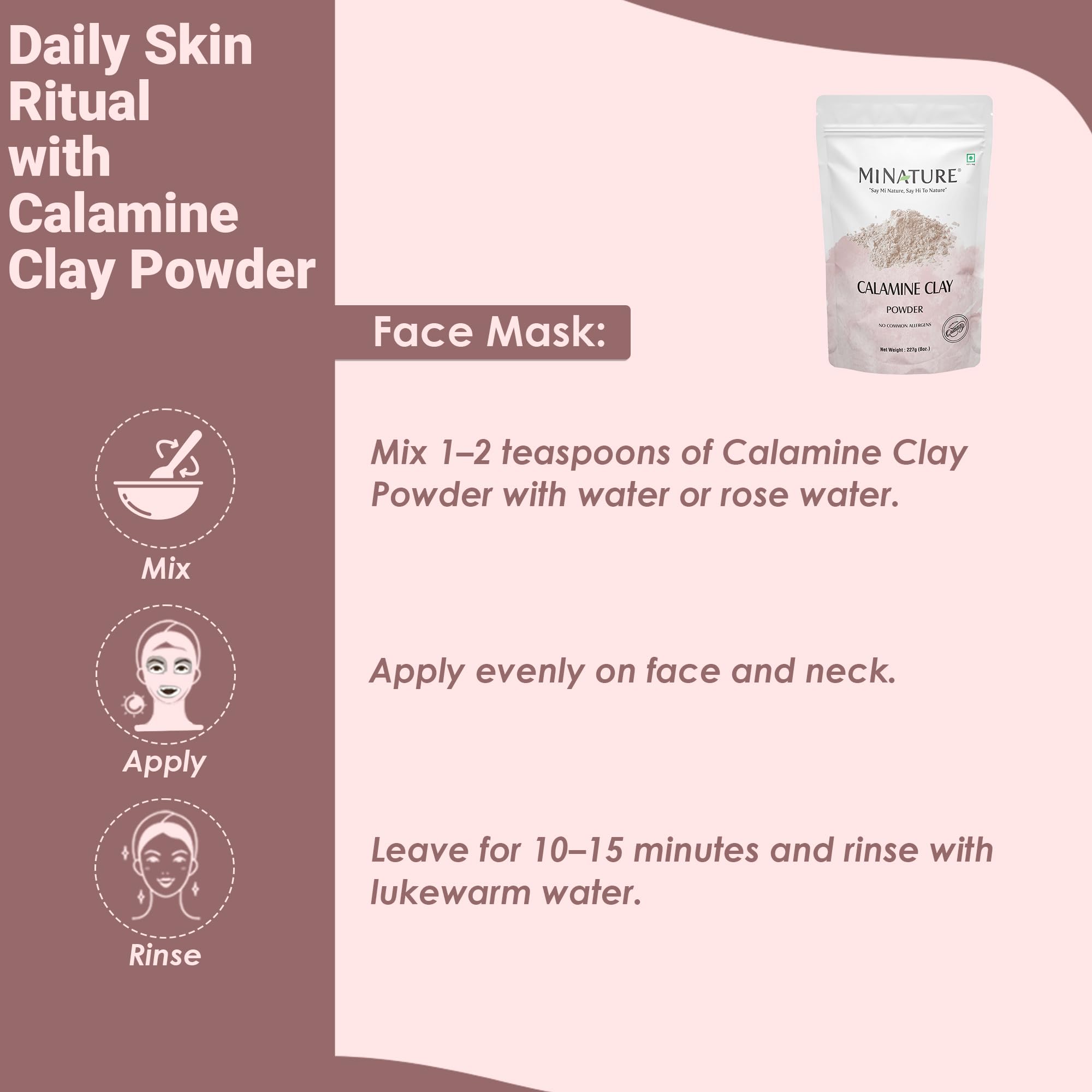 minature Calamine Clay Powder| 227g (8oz) | Pure & Natural | For DIY Face Mask, Scrub, Soaps & Bath Bombs | For All Skin Types | Gentle Cleansing, & Unisex Care - Image 5