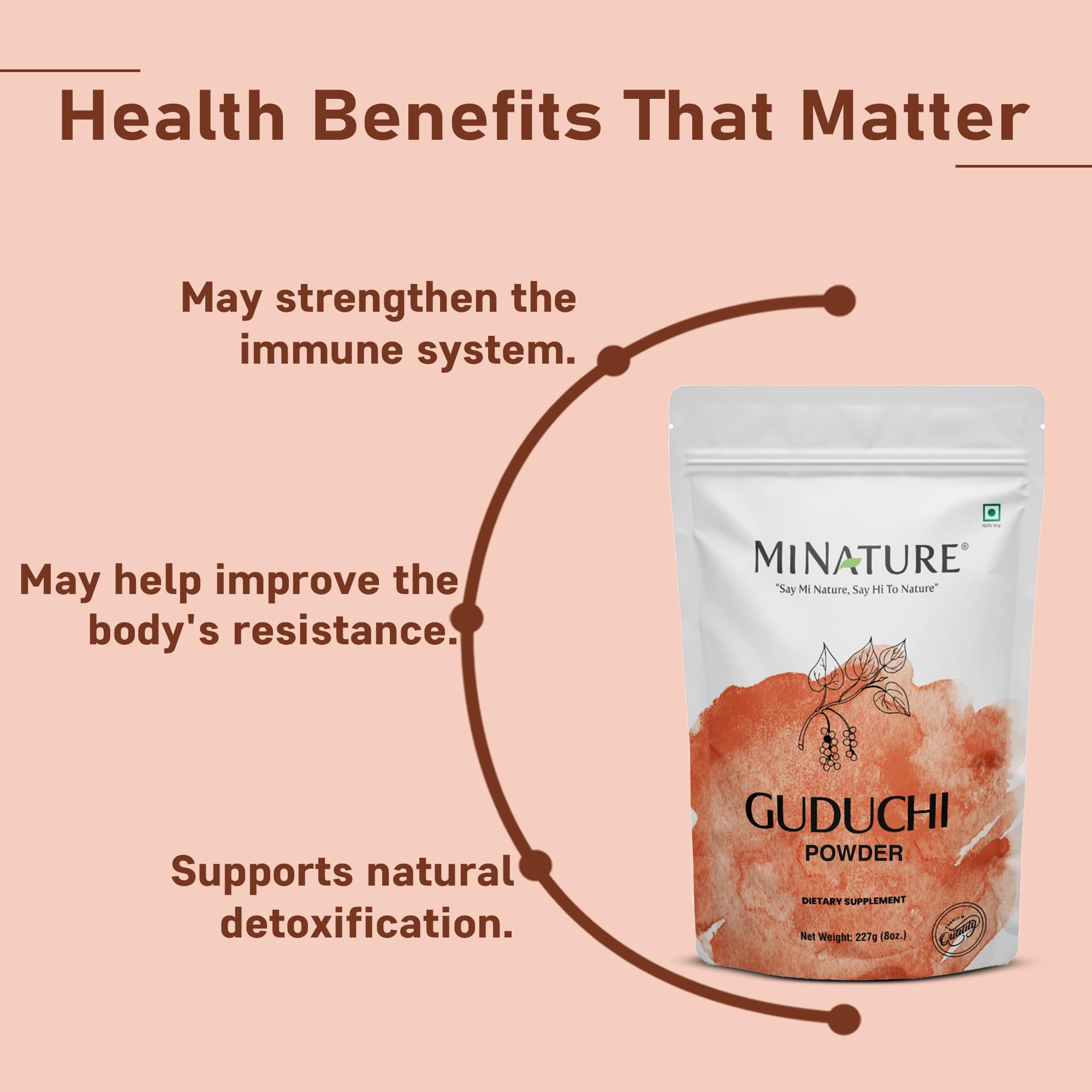 minature Guduchi (Giloy) Powder | (Tinospora Cordifolia) | Supports Healthy Digestion | Immunity Booster| Indian Giloy Powder | Resealable Zip Lock Pouch | 227g (8oz) - Image 3