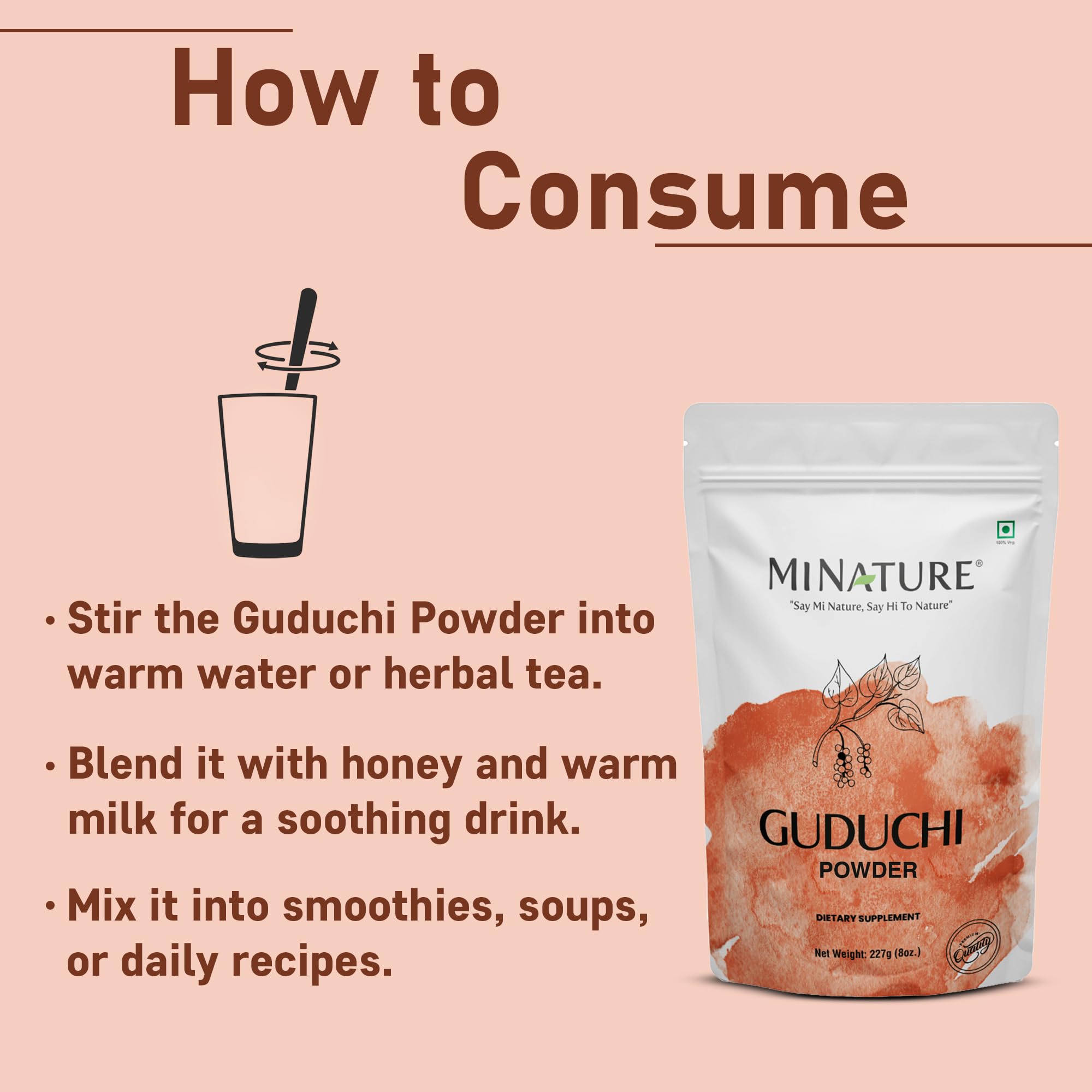 minature Guduchi (Giloy) Powder | (Tinospora Cordifolia) | Supports Healthy Digestion | Immunity Booster| Indian Giloy Powder | Resealable Zip Lock Pouch | 227g (8oz) - Image 4