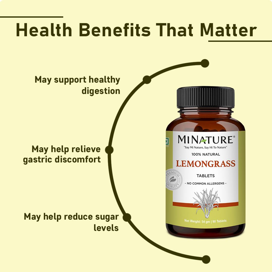 minature Lemongrass Tablets (Cymbopogon) | Made with 100% Pure Lemongrass Powder | 90 Veg Tablets - Image 3