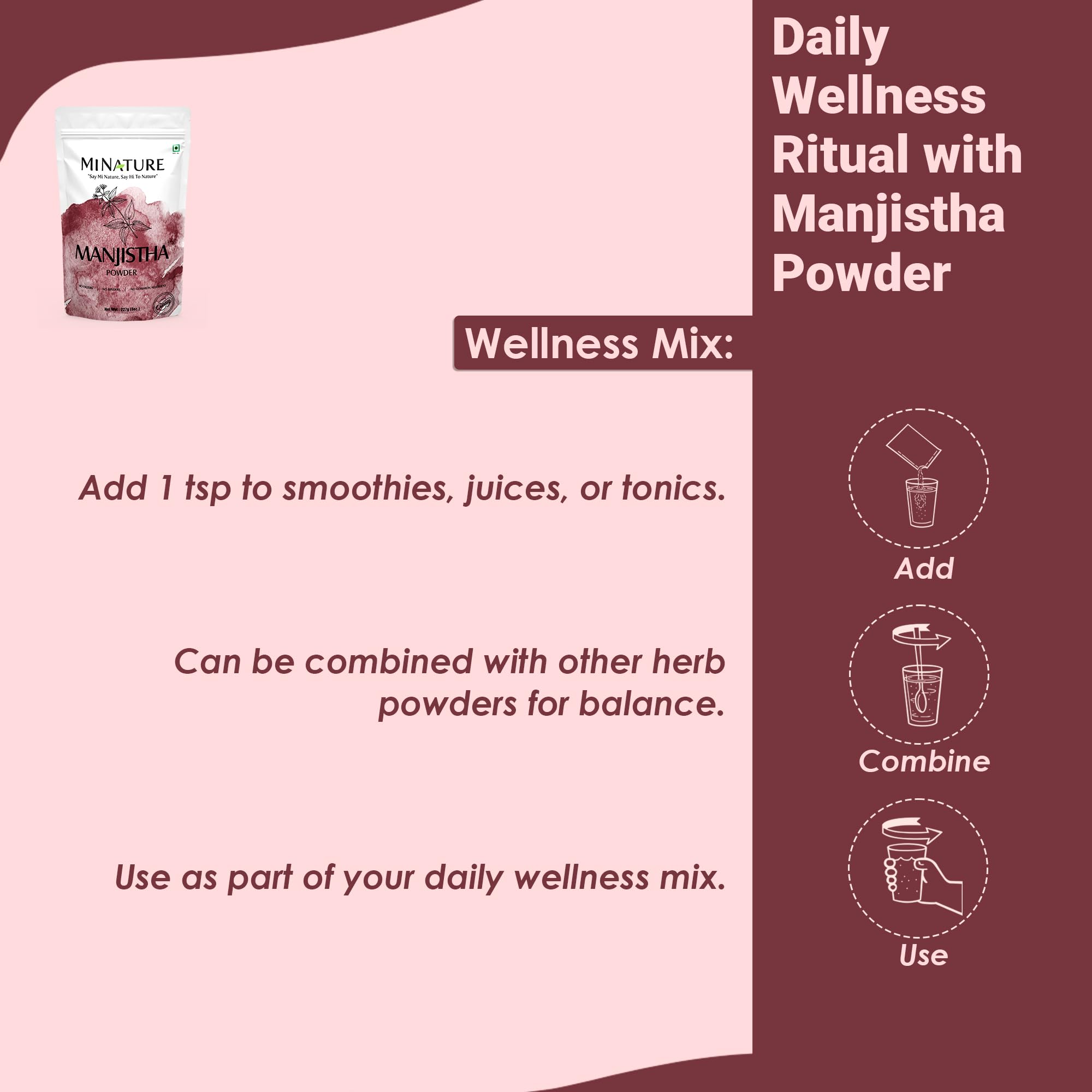 minature Manjistha Powder (Rubia CORDIFOLIA) Powder (227g / (1/2 lb) / 8 Ounces) |Detoxify| Beneficial for Hair and Skin | Resealable Zip Lock Pouch - Image 5