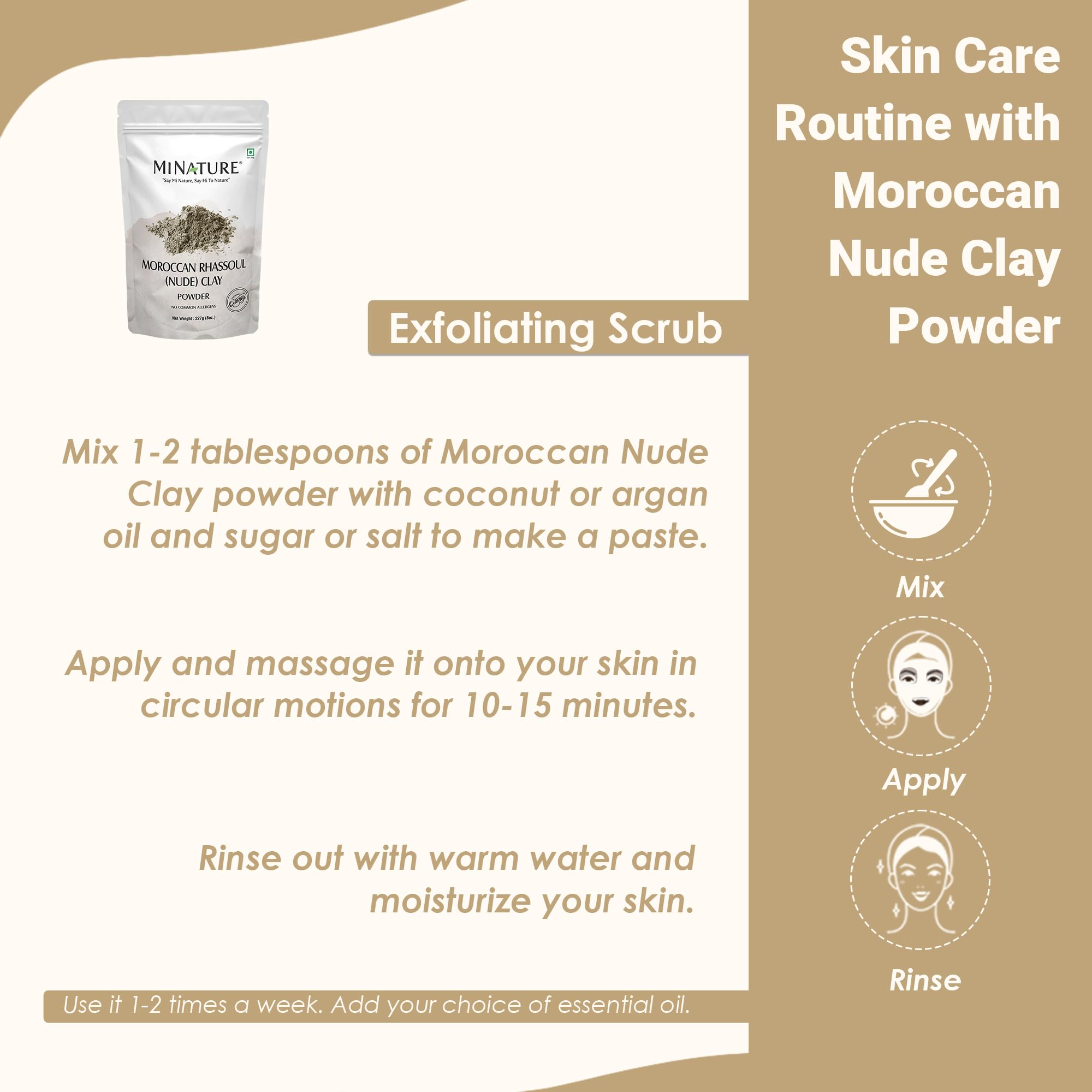 minature Moroccan Rhassoul Nude (Ghassoul) Clay Powder 227g (8oz) |Premium Face Mask & Hair Cleanser | DIY Cosmetics |Skin & Hair Care - Image 7