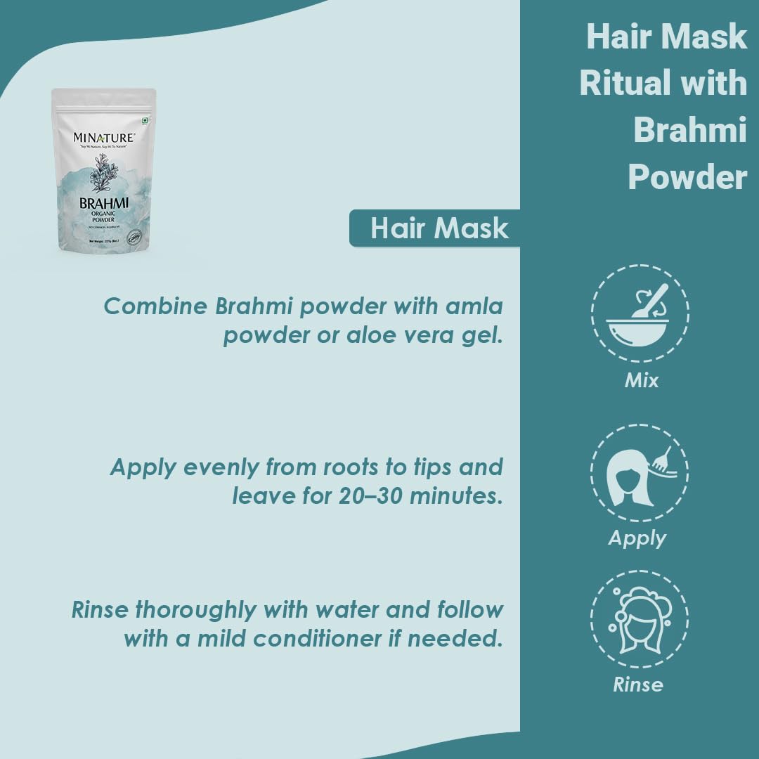 minature Organic Brahmi Powder (Bacopa Monnieri) - 227 g / 8 OZ / 1/2 lb | Promotes Hair Growth - Image 5