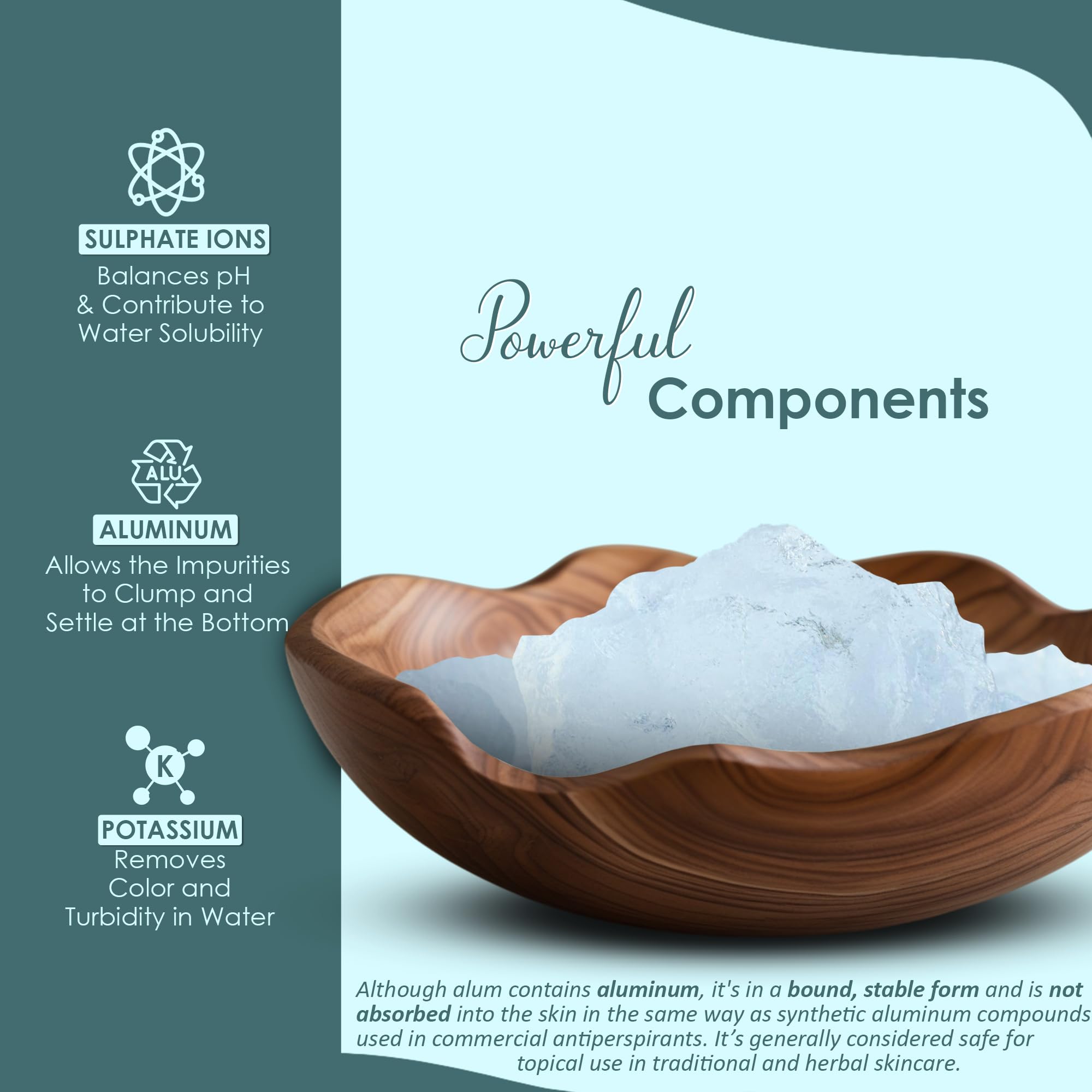 minature Potassium Alum Stone 250g |Phitkari Block| Pure Fitkari for Post Shave Care | Skin Care & Multiple Uses| Natural Deodorant - Image 4