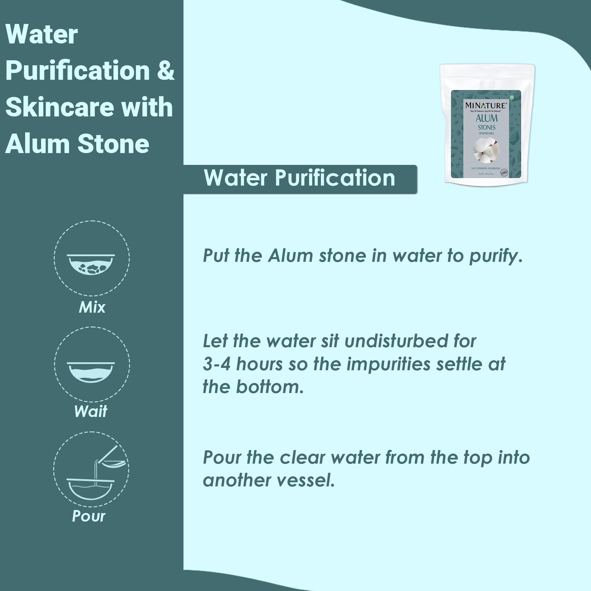 minature Potassium Alum Stone 250g |Phitkari Block| Pure Fitkari for Post Shave Care | Skin Care & Multiple Uses| Natural Deodorant - Image 5