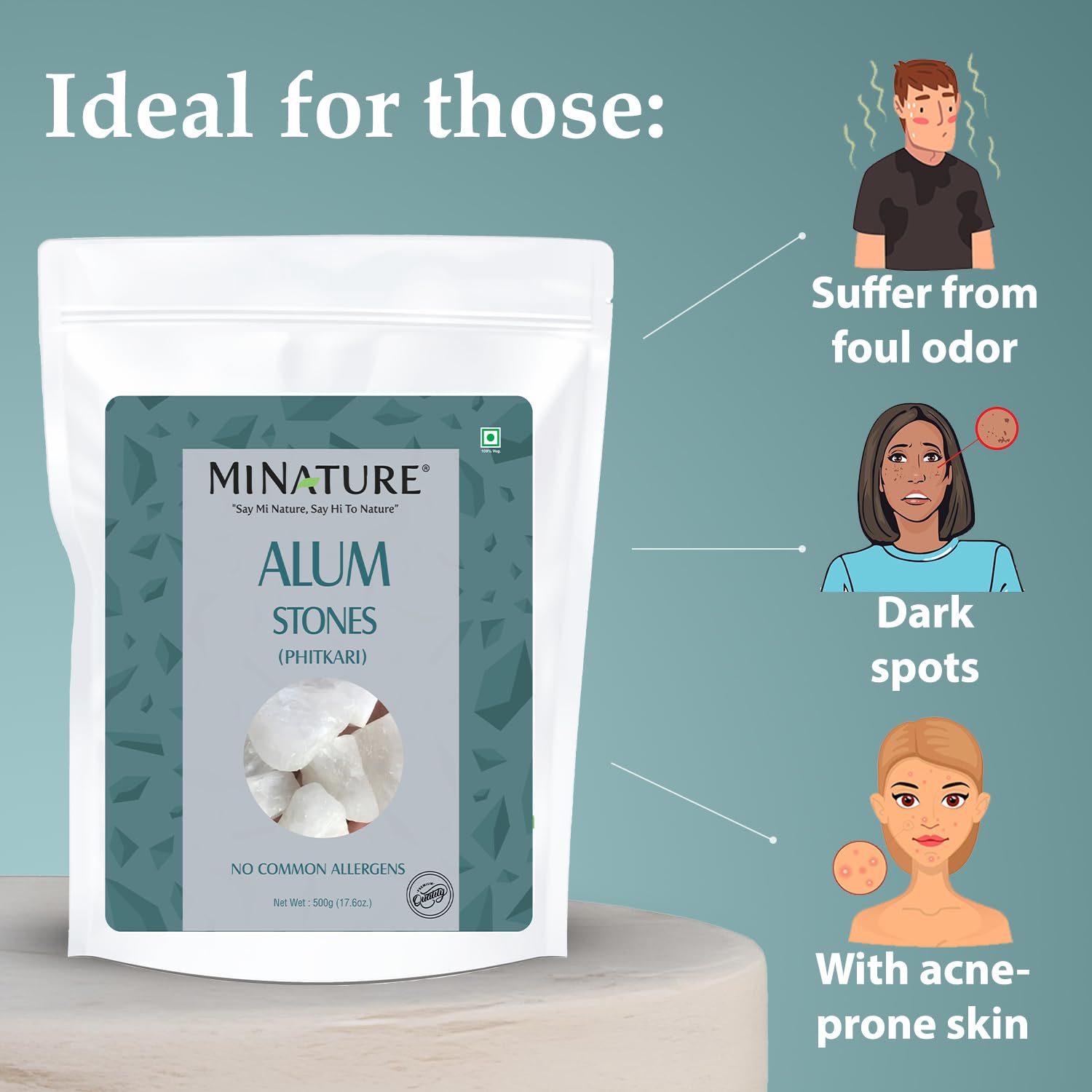 minature Potassium Alum Stone 500g |Phitkari Block| Pure Fitkari for Post Shave Care | Skin Care & Multiple Uses| Natural Deodorant - Image 6