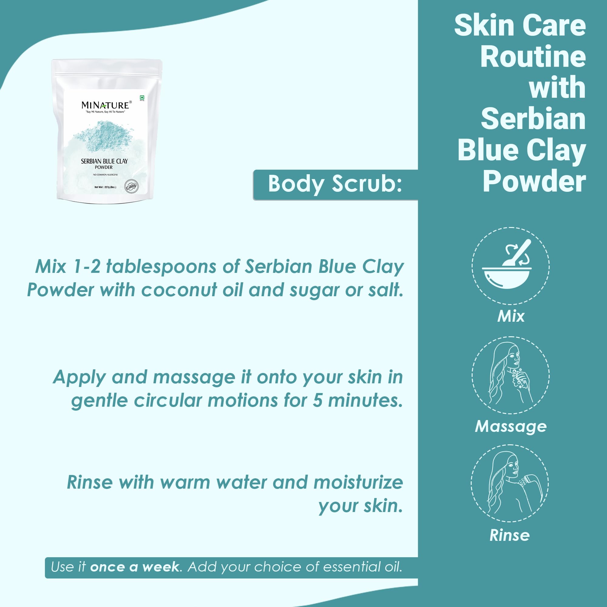minature Serbian 227g (8oz) |Cambrian Clay for Face, Body & Hair Care|Face Masks & Hair Masks | Blue Powder - Image 7