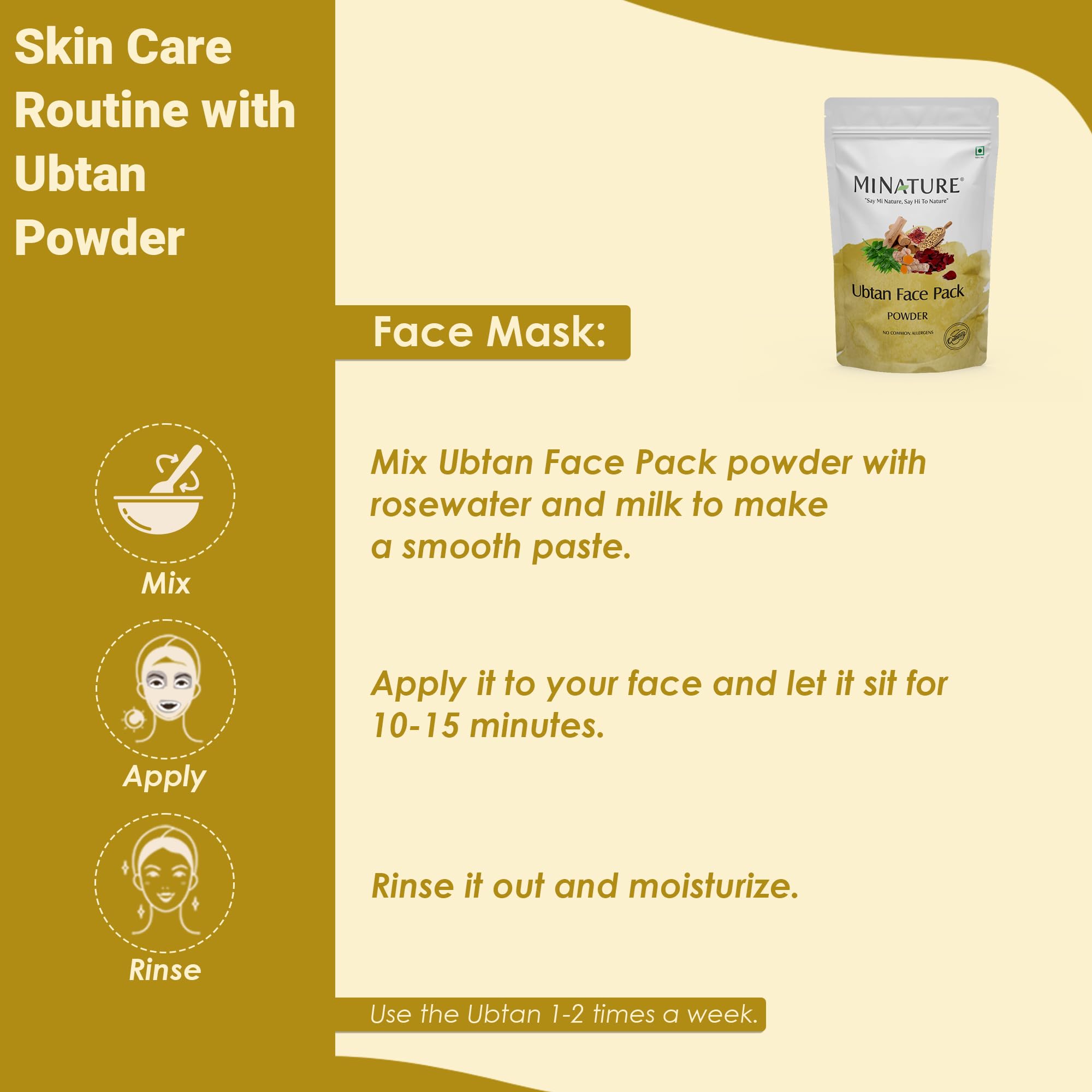 minature Ubtan Powder| 100g (4oz), Turmeric, Barley, Chickpeas, Neem, Sandalwood, Mograflower, Saffron & Rose Petal |Traditional DIY Pack | From India - Image 5