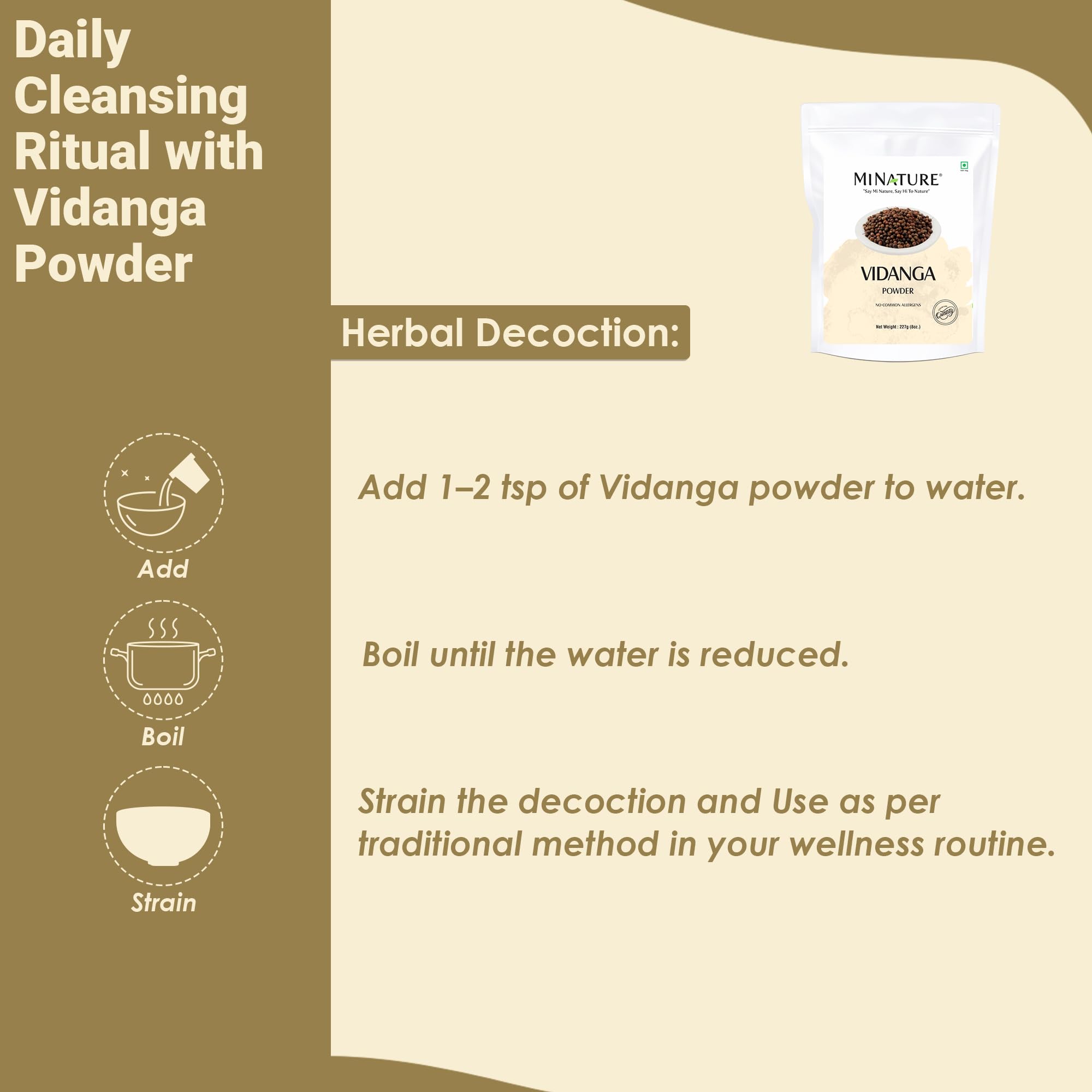 minature Vidanga Powder (Embelia Ribes)| Pure and Natural | Also Known as False Black Pepper | Vegan Gluten Free, No Artificial Added | Herbal Supplement | 227gram - Image 5