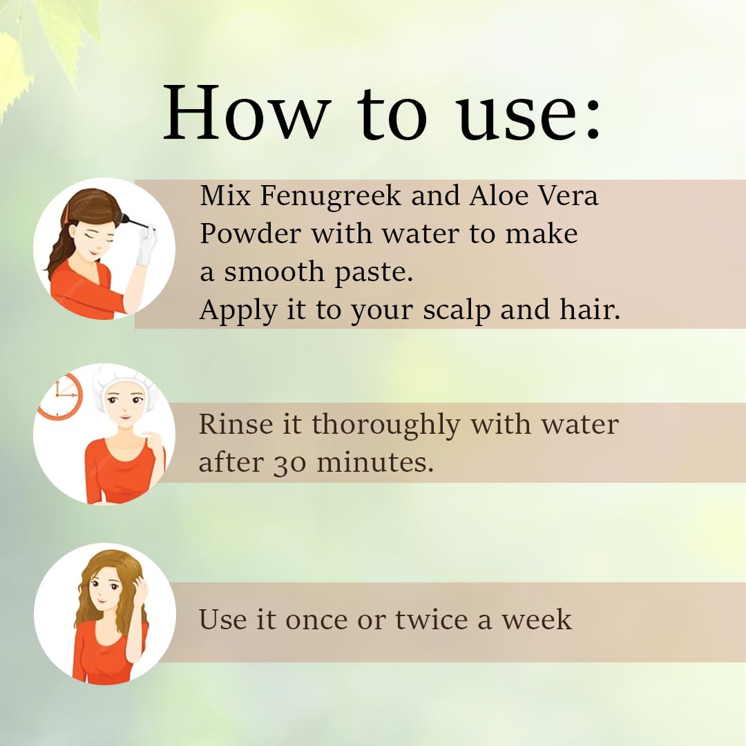 Set Hair Care by mi Nature | Includes Aloe Vera Powder (100g) & Hibiscus Powder (114g) All Pure and Natural Free from Chemical |Made in India - Image 4